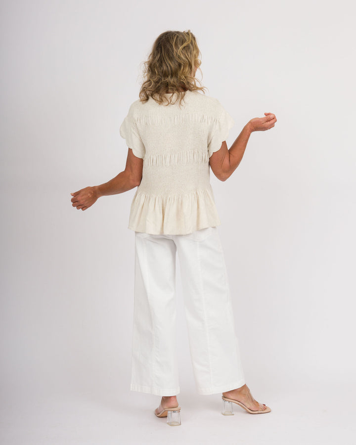 Peplum Top - Oatmeal