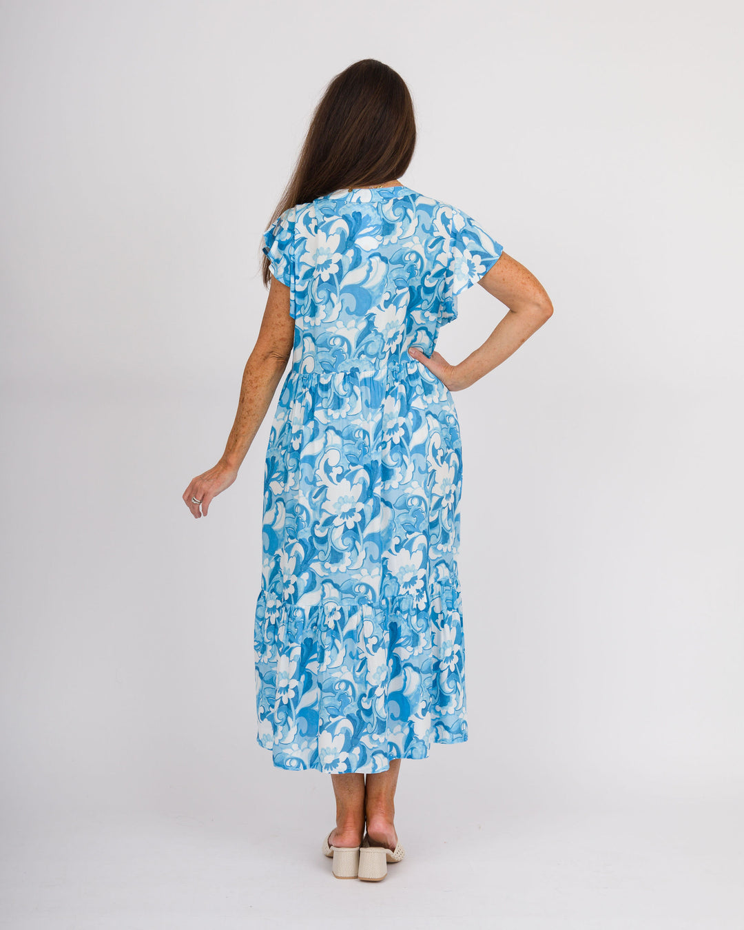 la mer luxe  Brooke Midi Dress - Blue Summer Tropic