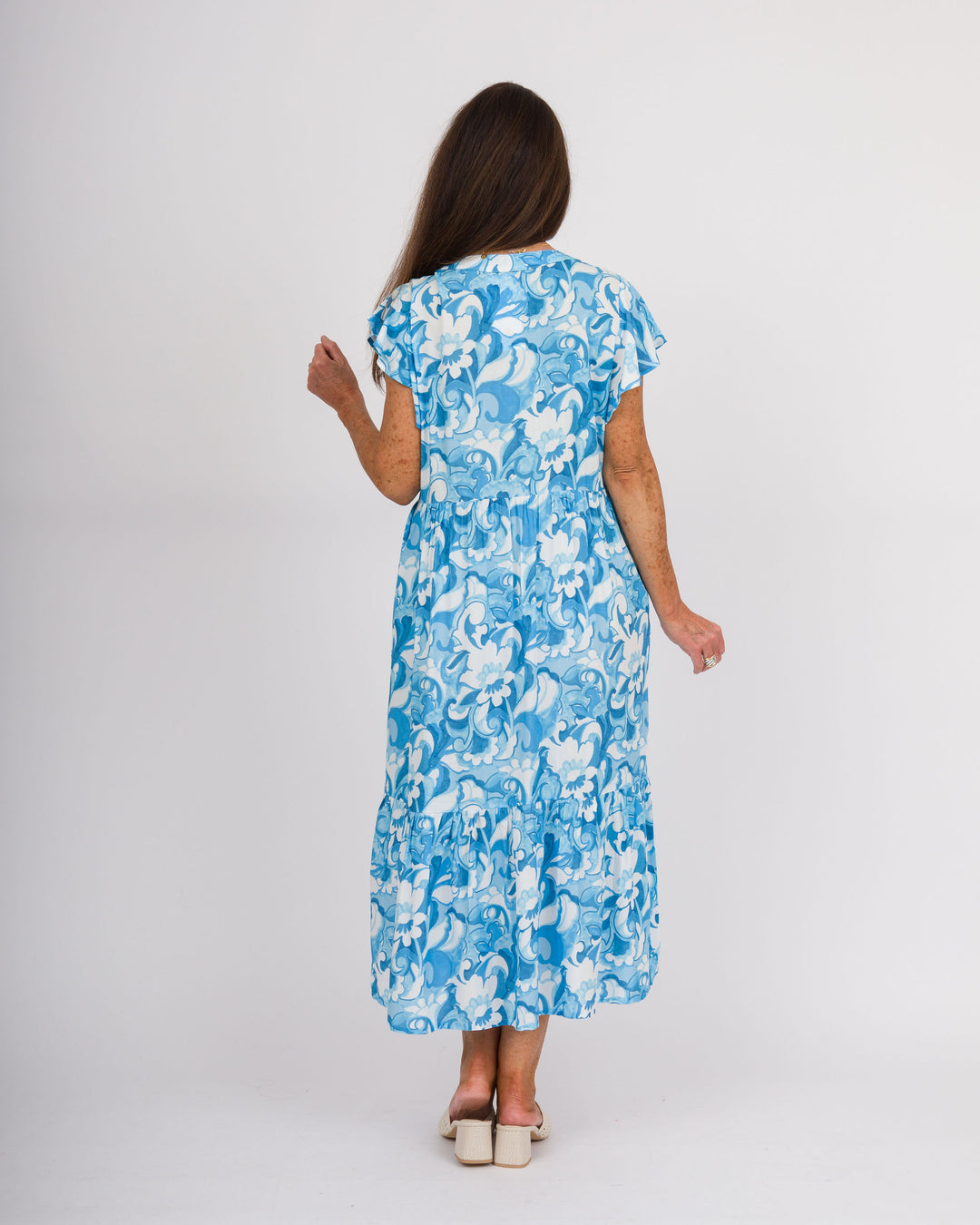 la mer luxe  Brooke Midi Dress - Blue Summer Tropic