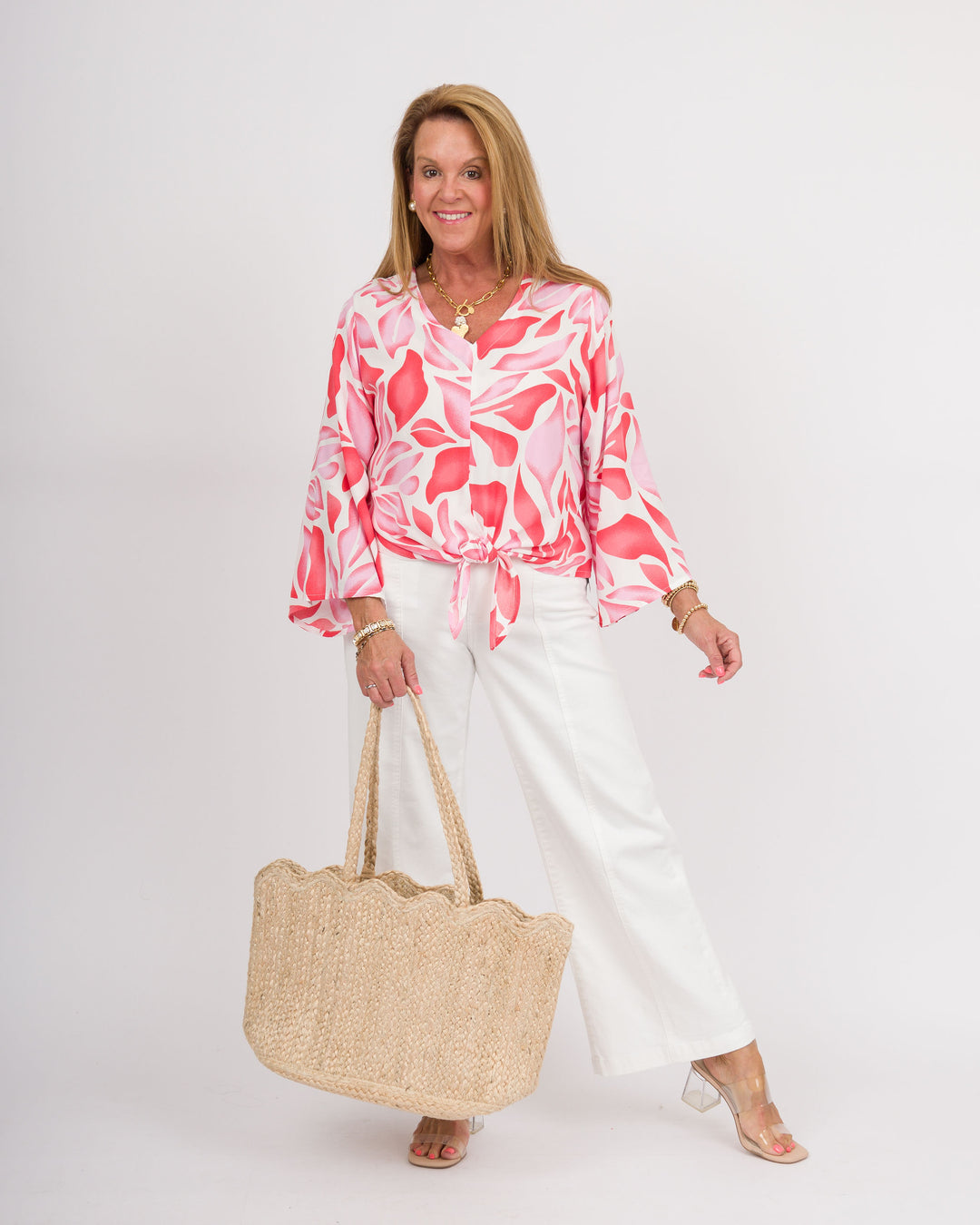 la mer luxe  Hope Top - Pink Blossom-Final Sale