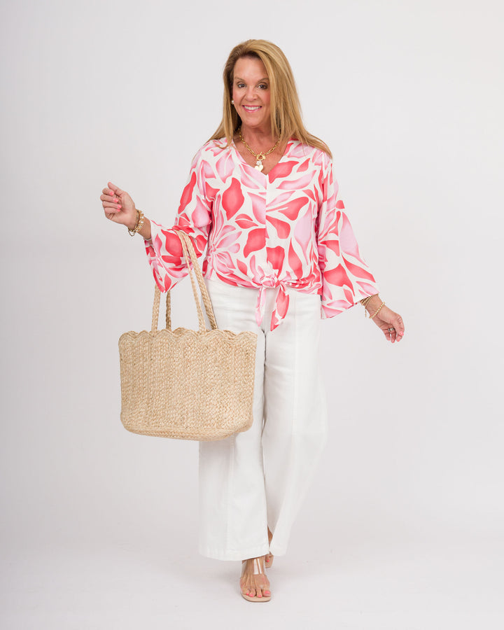 la mer luxe  Hope Top - Pink Blossom-Final Sale