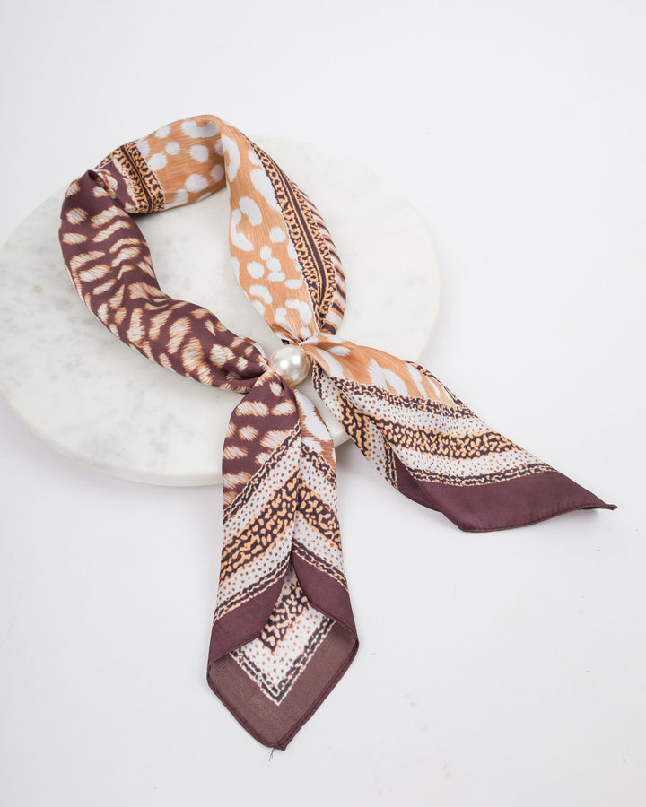 Magnetic Pearl Scarf - Brown
