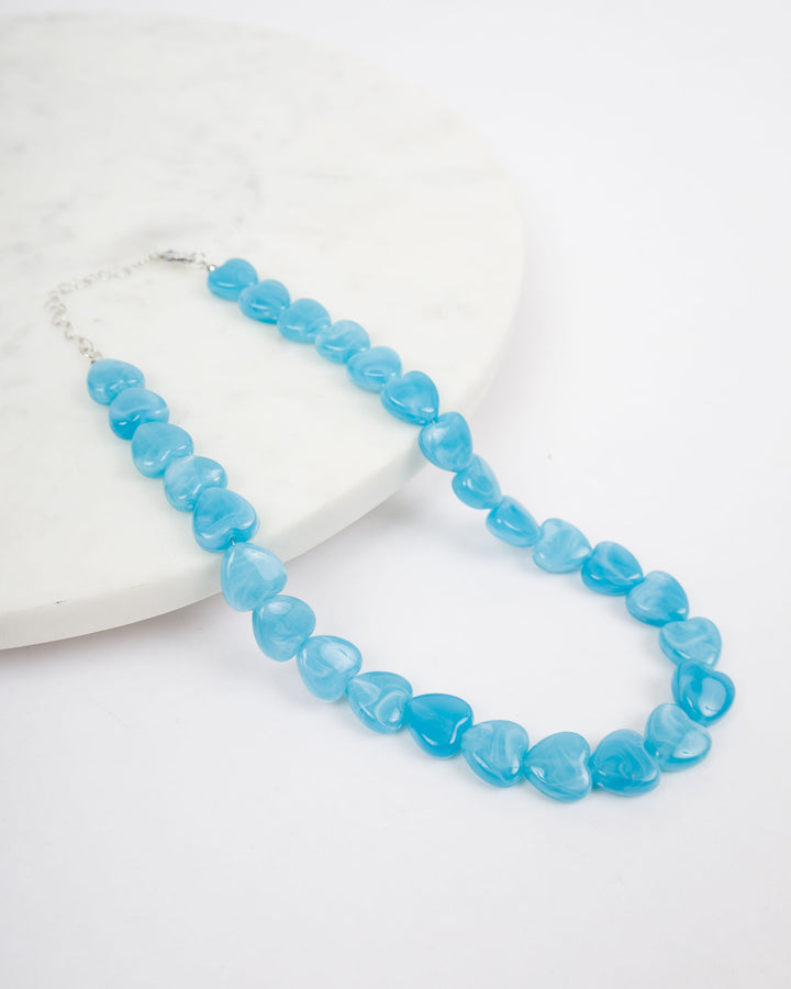 Marbled Acrylic Heart Link - Necklace