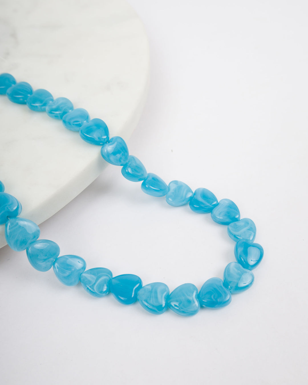 Marbled Acrylic Heart Link - Necklace