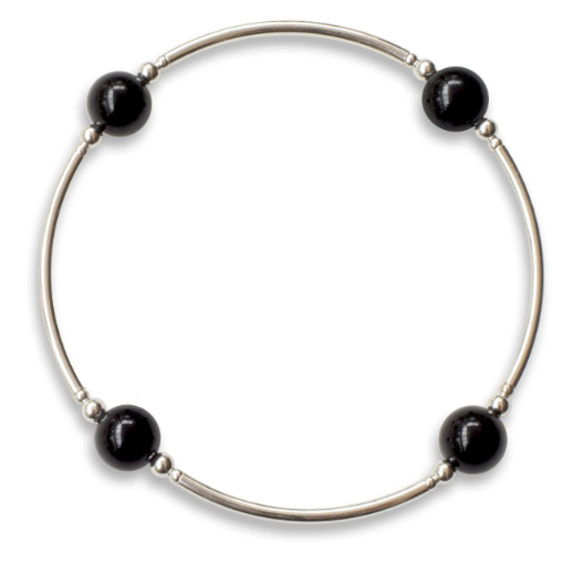 Blessing Bracelet -  Silver with Onyx