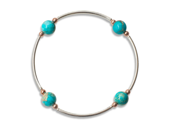 Blessing Bracelet -  Silver with Blue Jasper