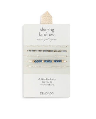 Sharing Kindness Bracelet Set of 5 - Smoke Silver