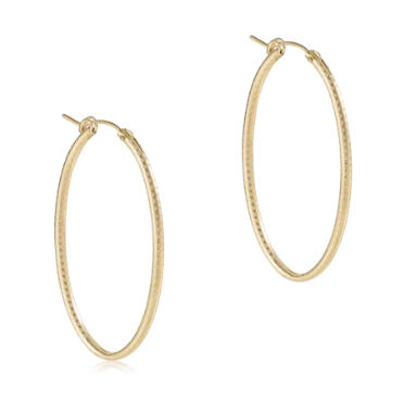 enewton Oval Gold 2" Textured Hoop Earrings