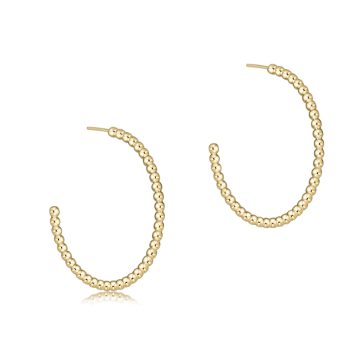 enewton Beaded Classic 1.25" 2mm Gold Hoop Earrings