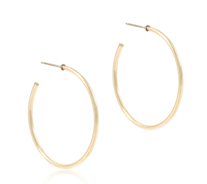 enewton Round 2mm Smooth Gold 1.75" Post Hoop Earrings