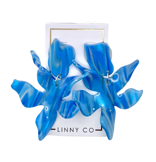 Linny Co - Flora Blue Iris Earrings