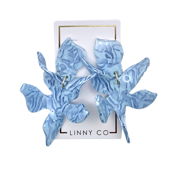 Linny Co - Flora Dove Blue Earrings