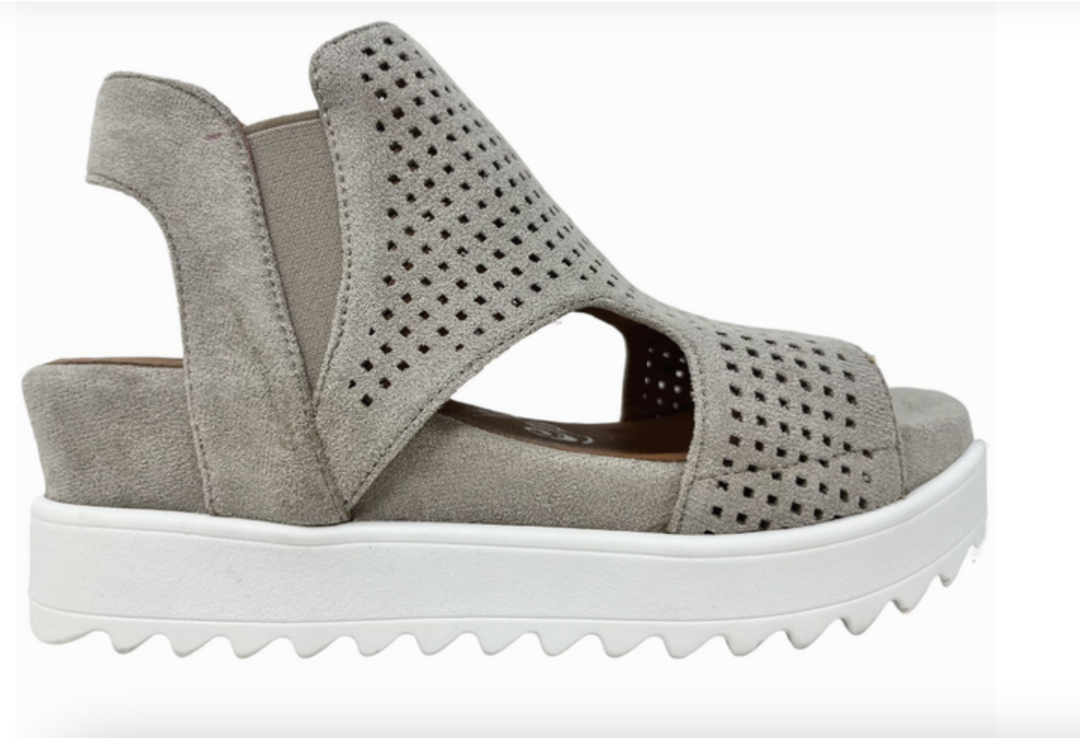Amy Platform Sandals - Light Grey