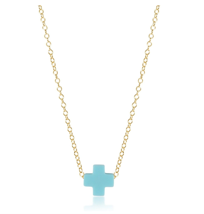 enewton 16" Cross Necklace - Turquoise