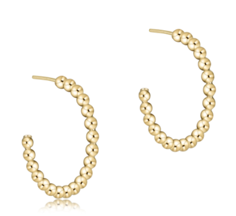 enewton 4mm Gold Beaded 1.25" Hoop