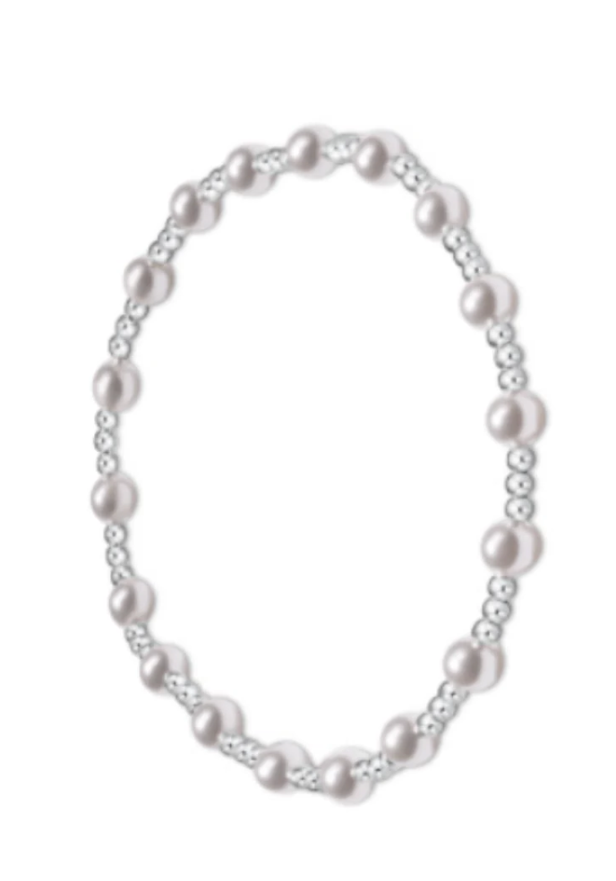 enewton Classic Sincerity Pattern 4mm Sterling Bracelet - Pearl
