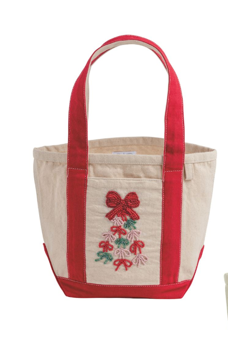 Holiday Beaded Mini Tote - Red