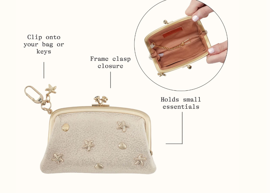 HOBO Cheer Frame Pouch - Sand Shimmer-Final Sale