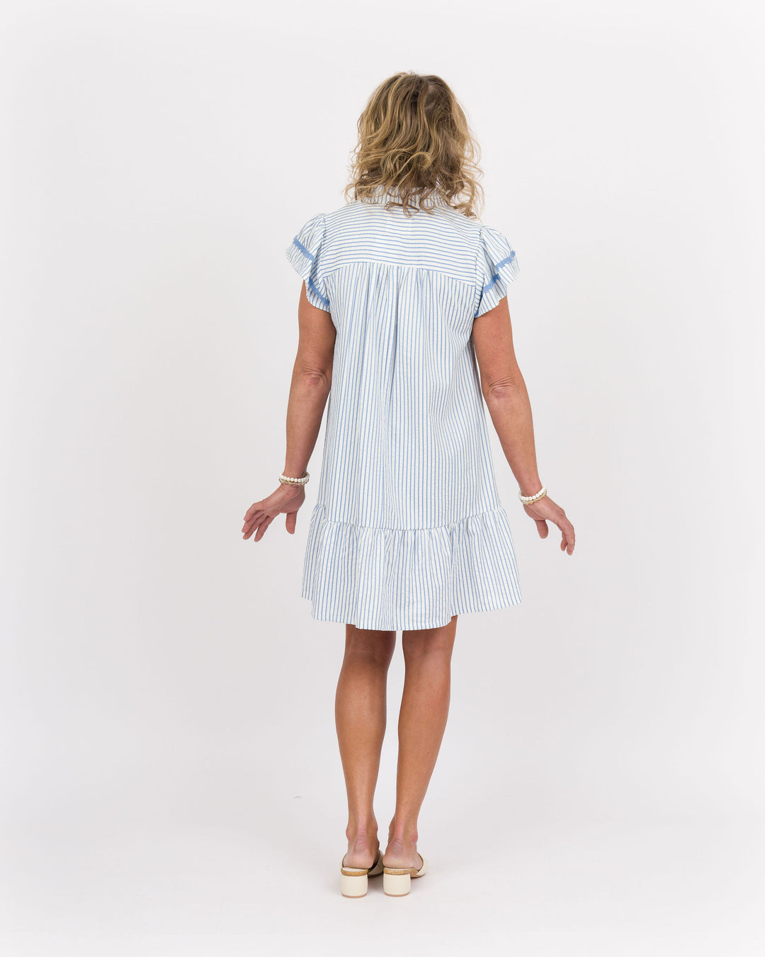 Roma Striped Tunic Dress - Sky Blue