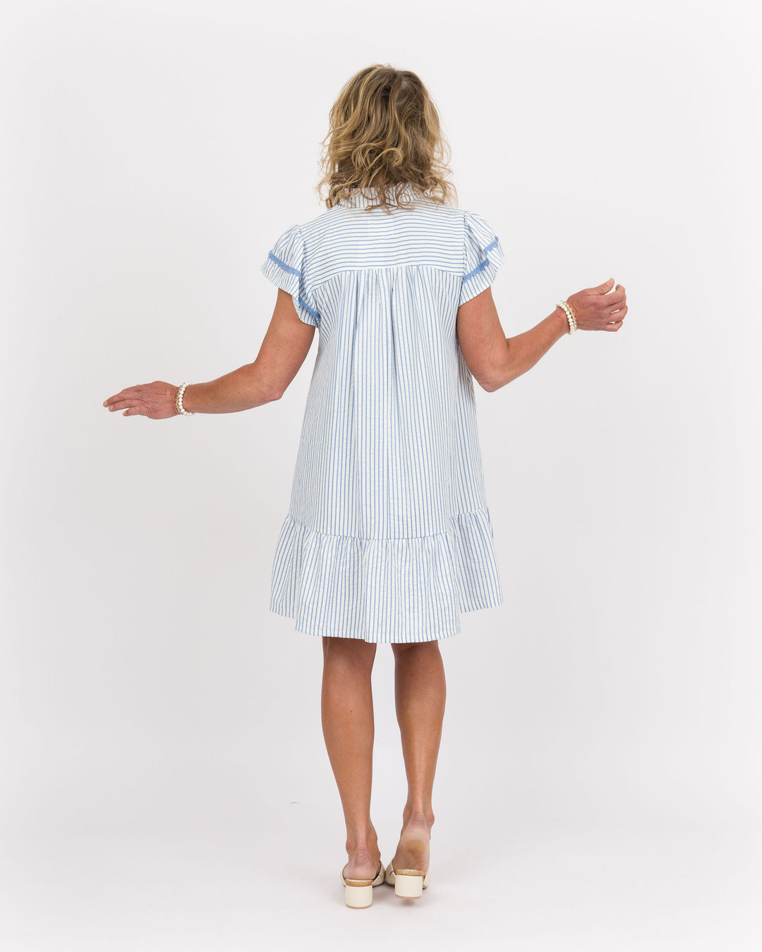 Roma Striped Tunic Dress - Sky Blue