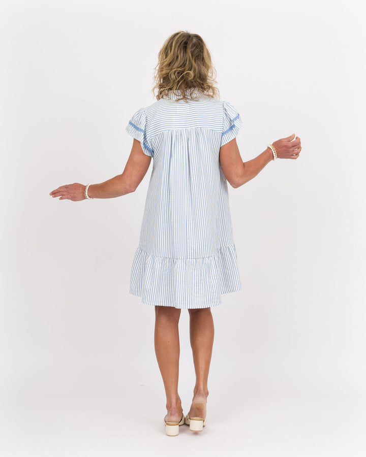 Roma Striped Tunic Dress - Sky Blue