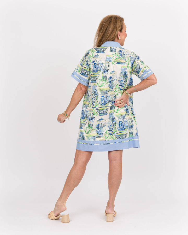 Chinoiserie Mini Dress - Blue Mix