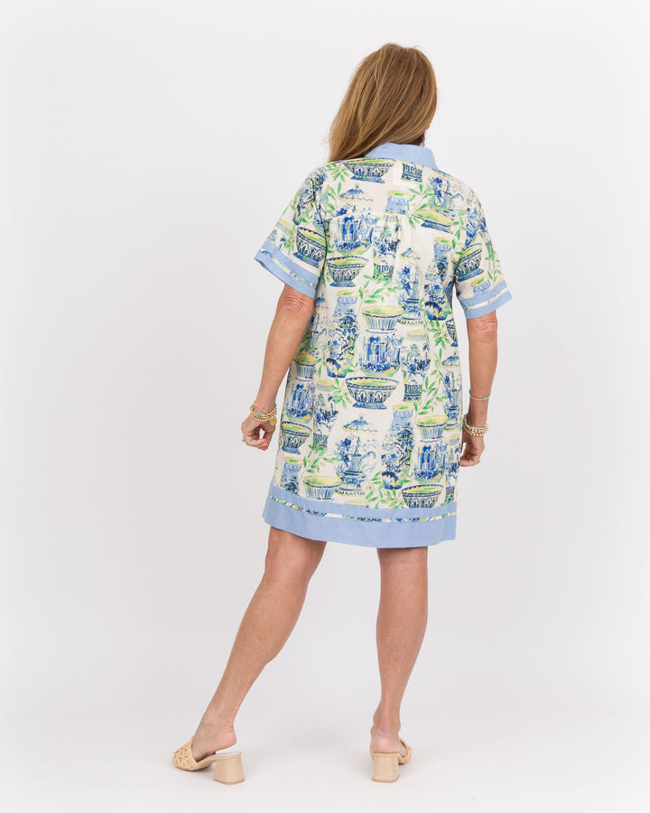 Chinoiserie Mini Dress - Blue Mix