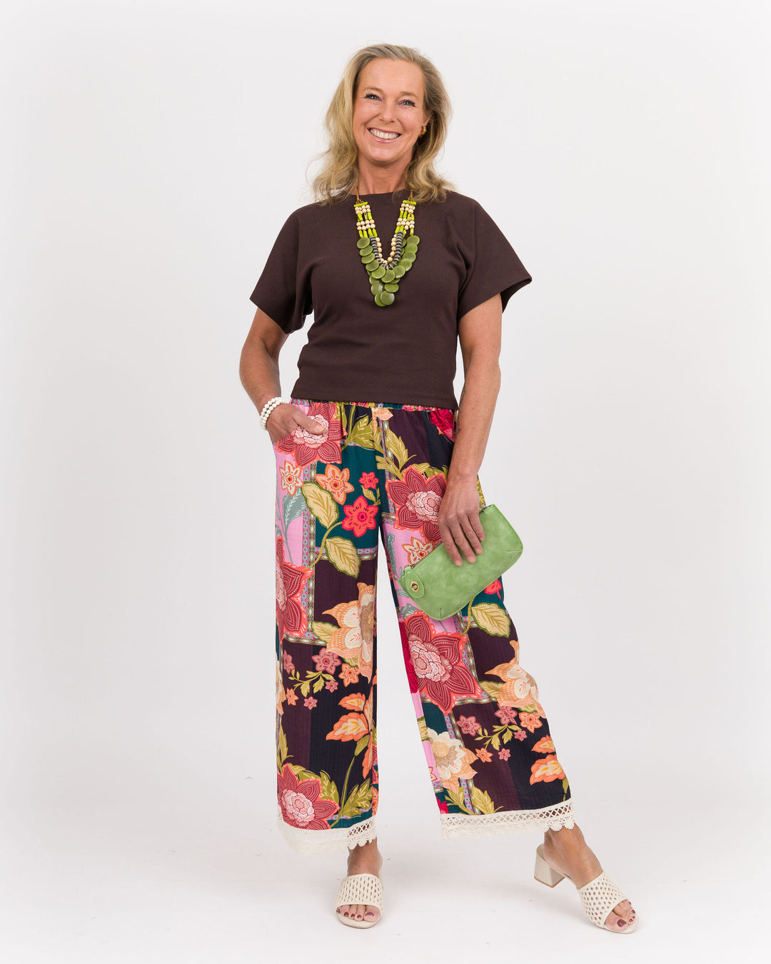 Charleigh Patchwork Pants - Pink Mix
