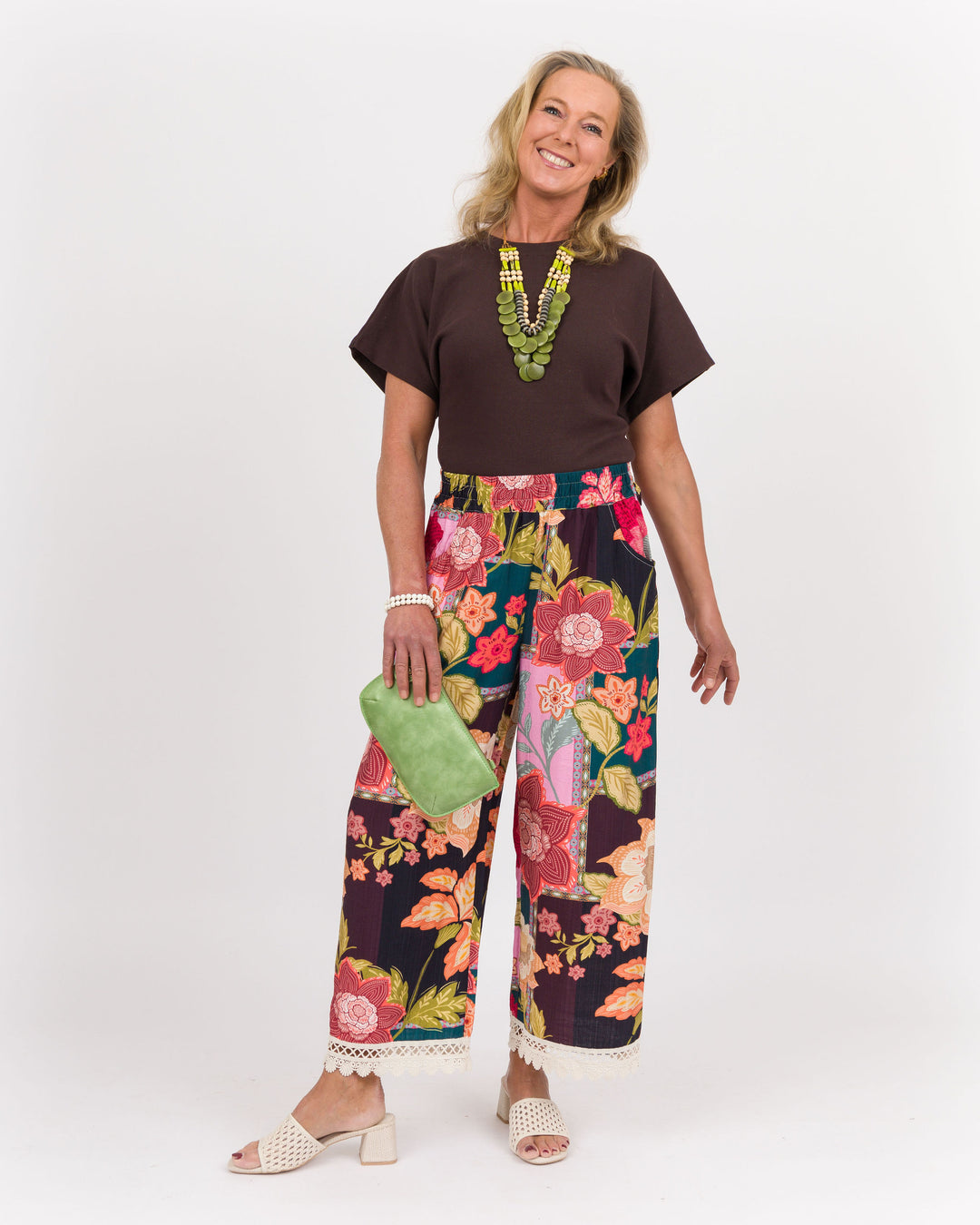 Charleigh Patchwork Pants - Pink Mix