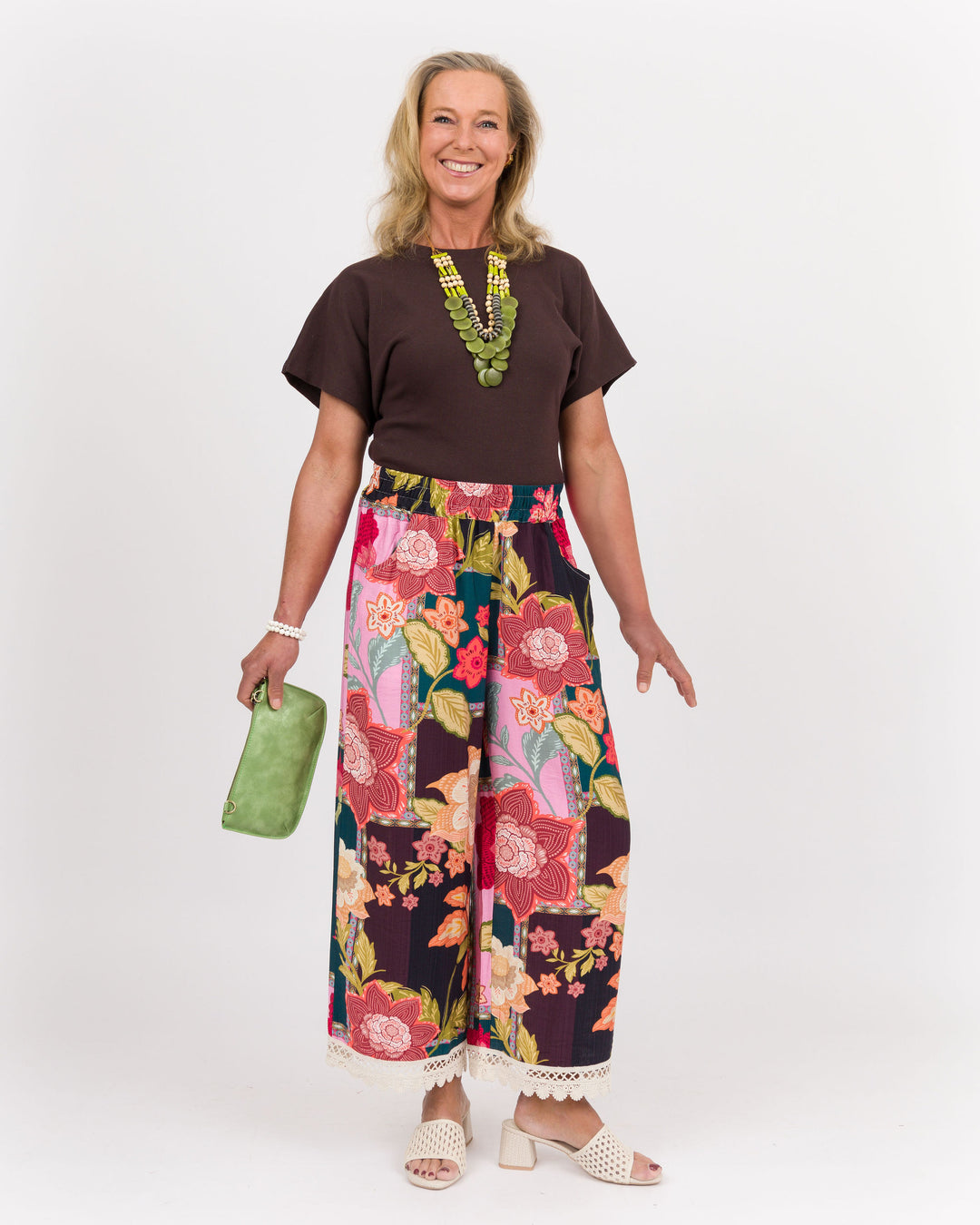 Charleigh Patchwork Pants - Pink Mix