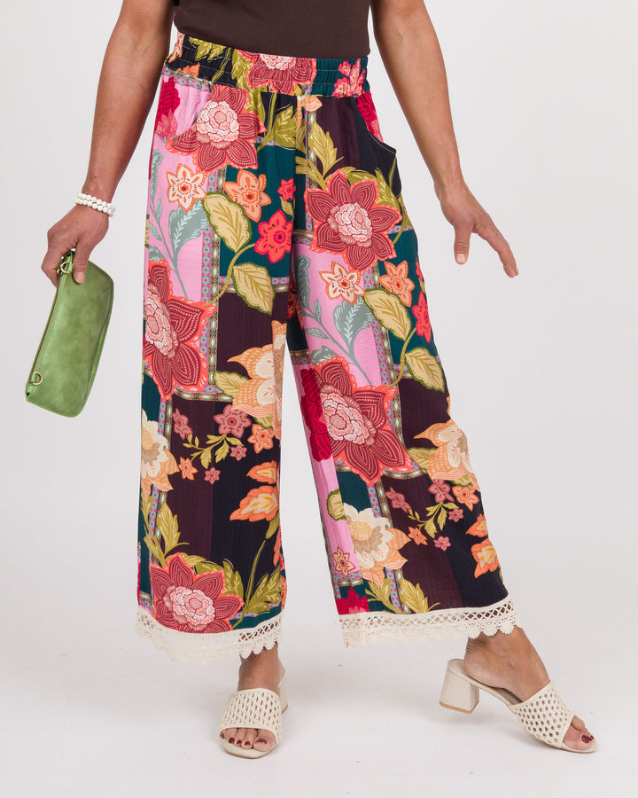 Charleigh Patchwork Pants - Pink Mix