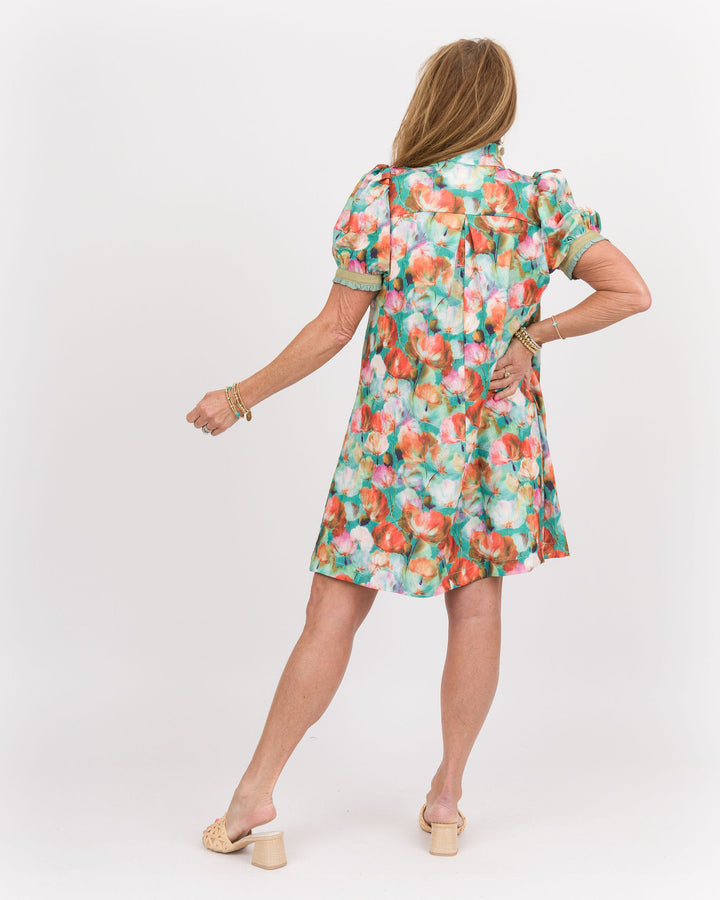 Myla Floral Dress - Mint