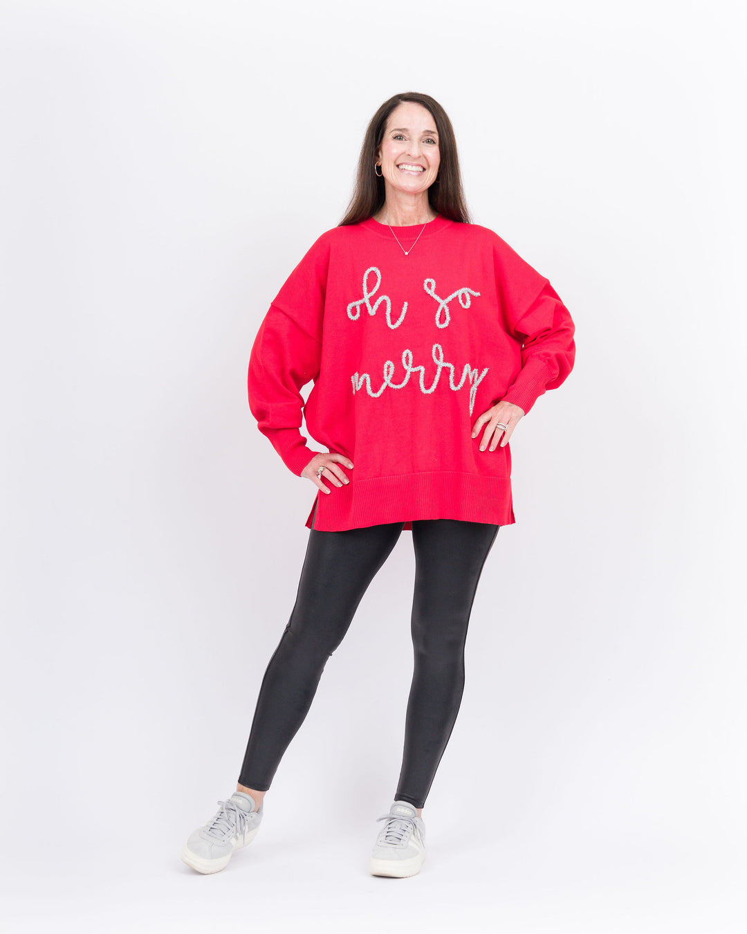 Mud Pie Holiday Sparkle Sweater - Red