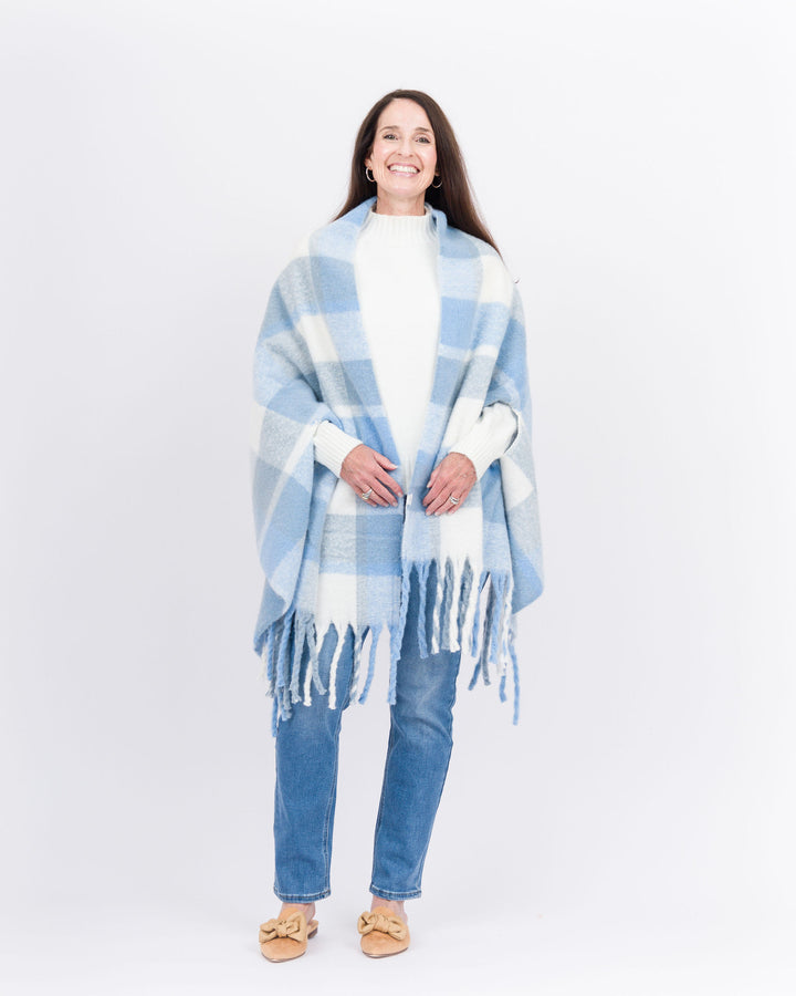 Mud Pie Bright Scarf Wrap - Blue