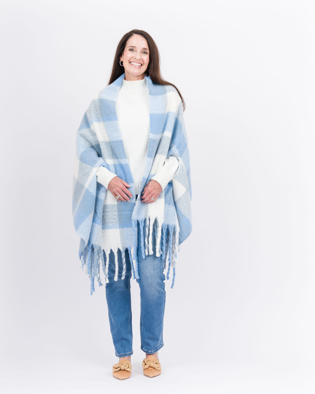 Mud Pie Bright Scarf Wrap - Blue