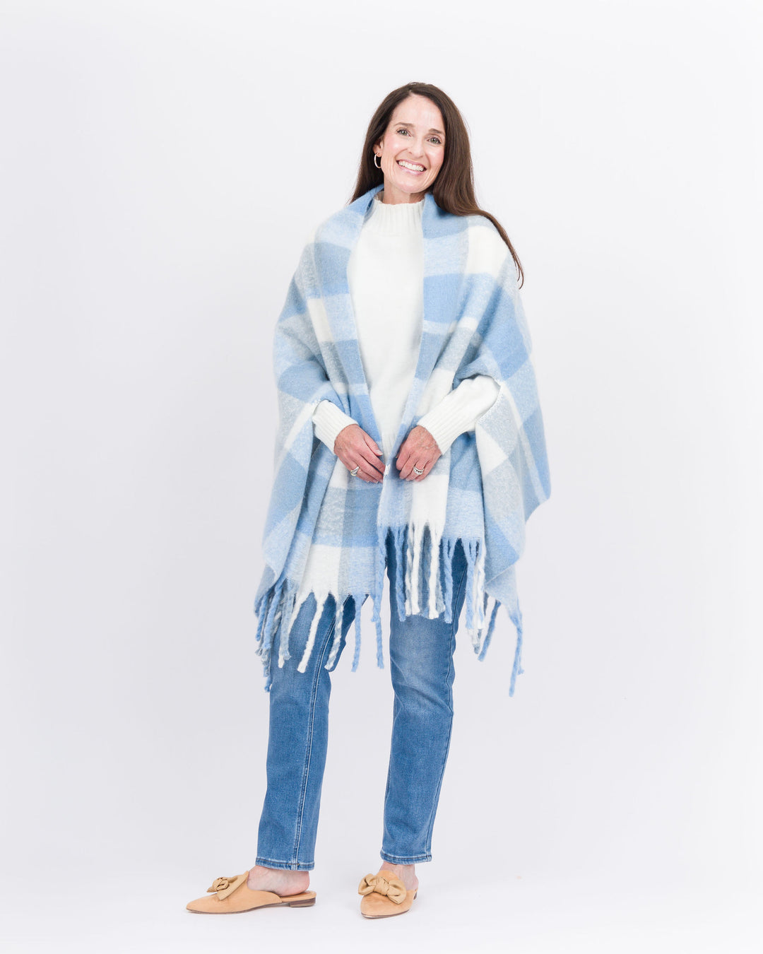 Mud Pie Bright Scarf Wrap - Blue