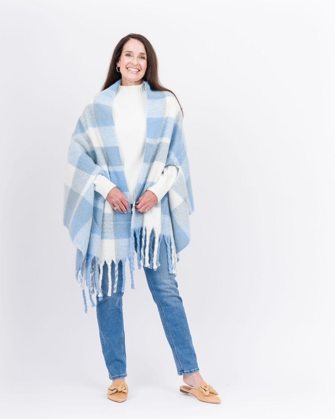 Mud Pie Bright Scarf Wrap - Blue