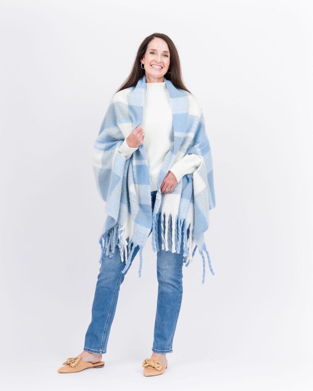 Mud Pie Bright Scarf Wrap - Blue