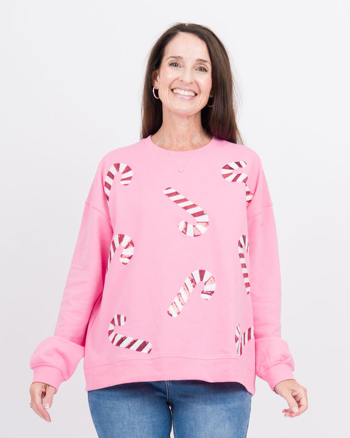 Mud Pie Holiday Sparkle Sweater - Pink