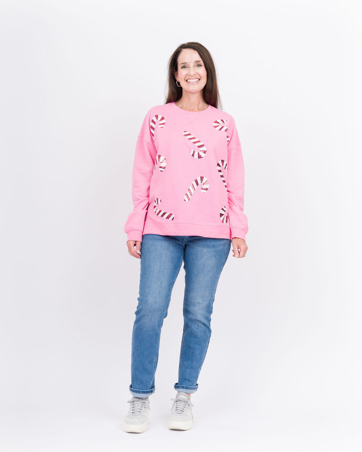 Mud Pie Holiday Sparkle Sweater - Pink