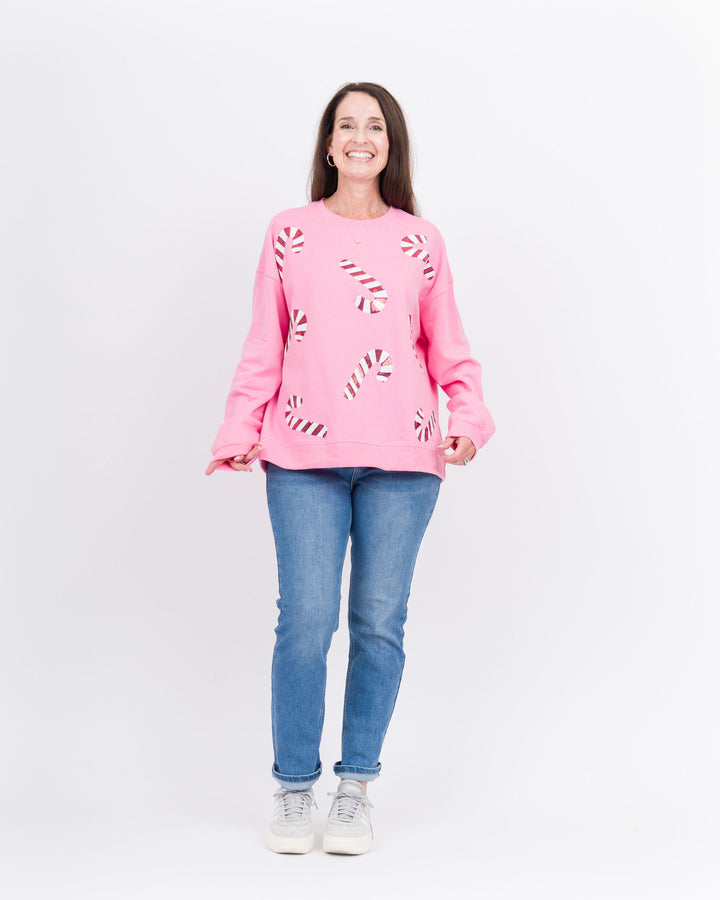 Mud Pie Holiday Sparkle Sweater - Pink