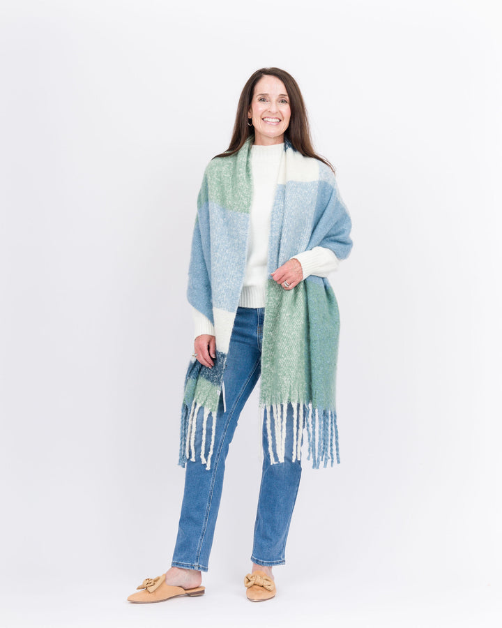 Knitted Scarf-Blue