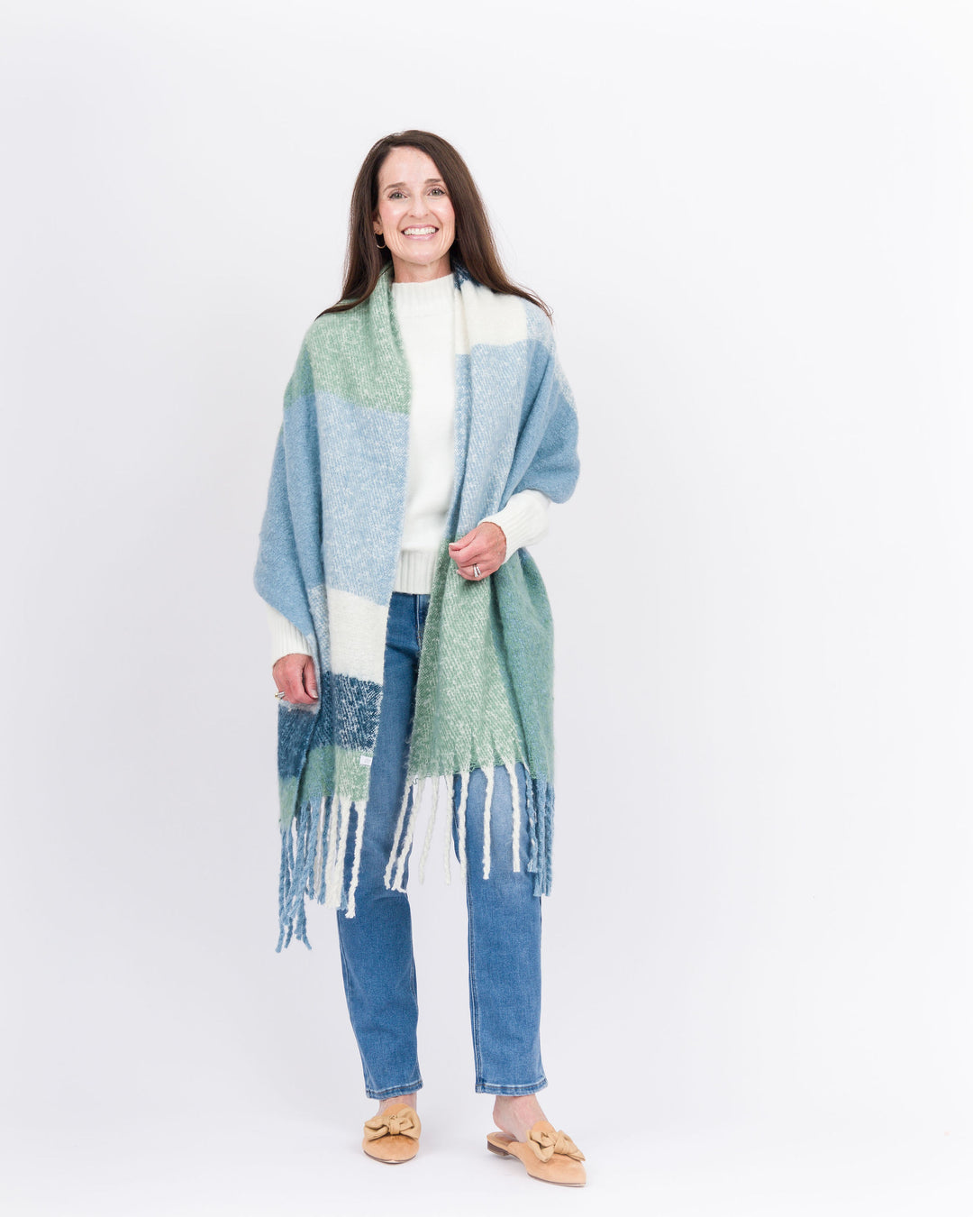 Knitted Scarf-Blue