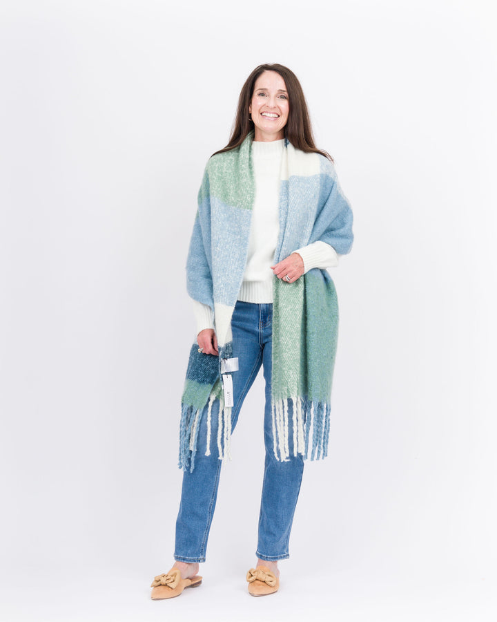 Knitted Scarf-Blue