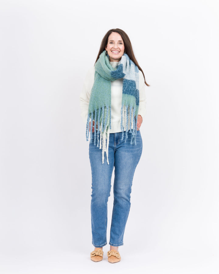 Knitted Scarf-Blue