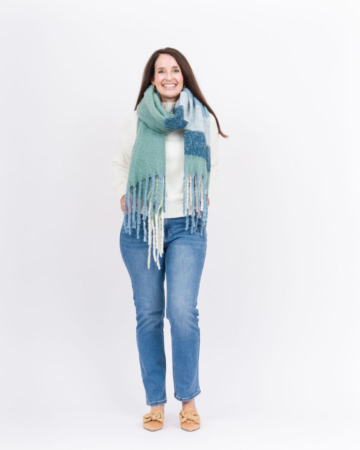 Knitted Scarf-Blue