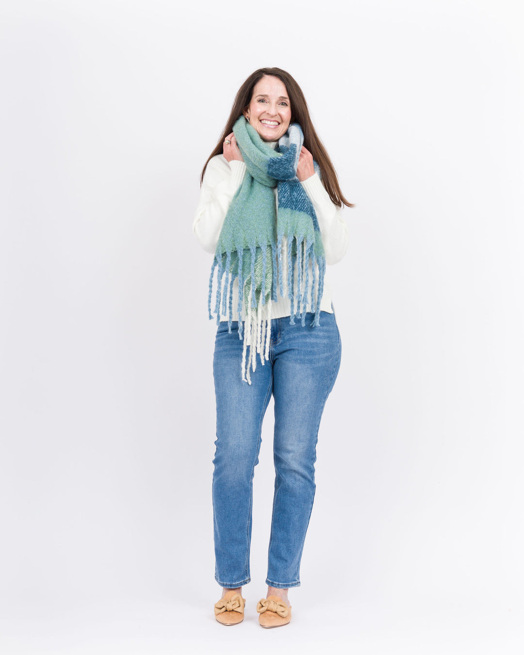 Knitted Scarf-Blue