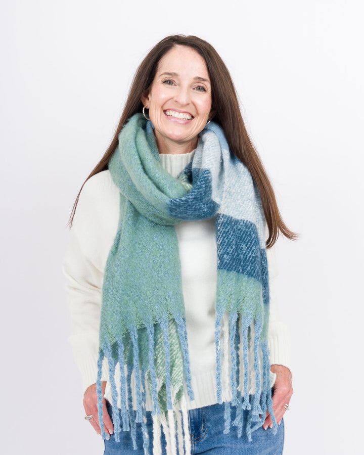 Knitted Scarf-Blue