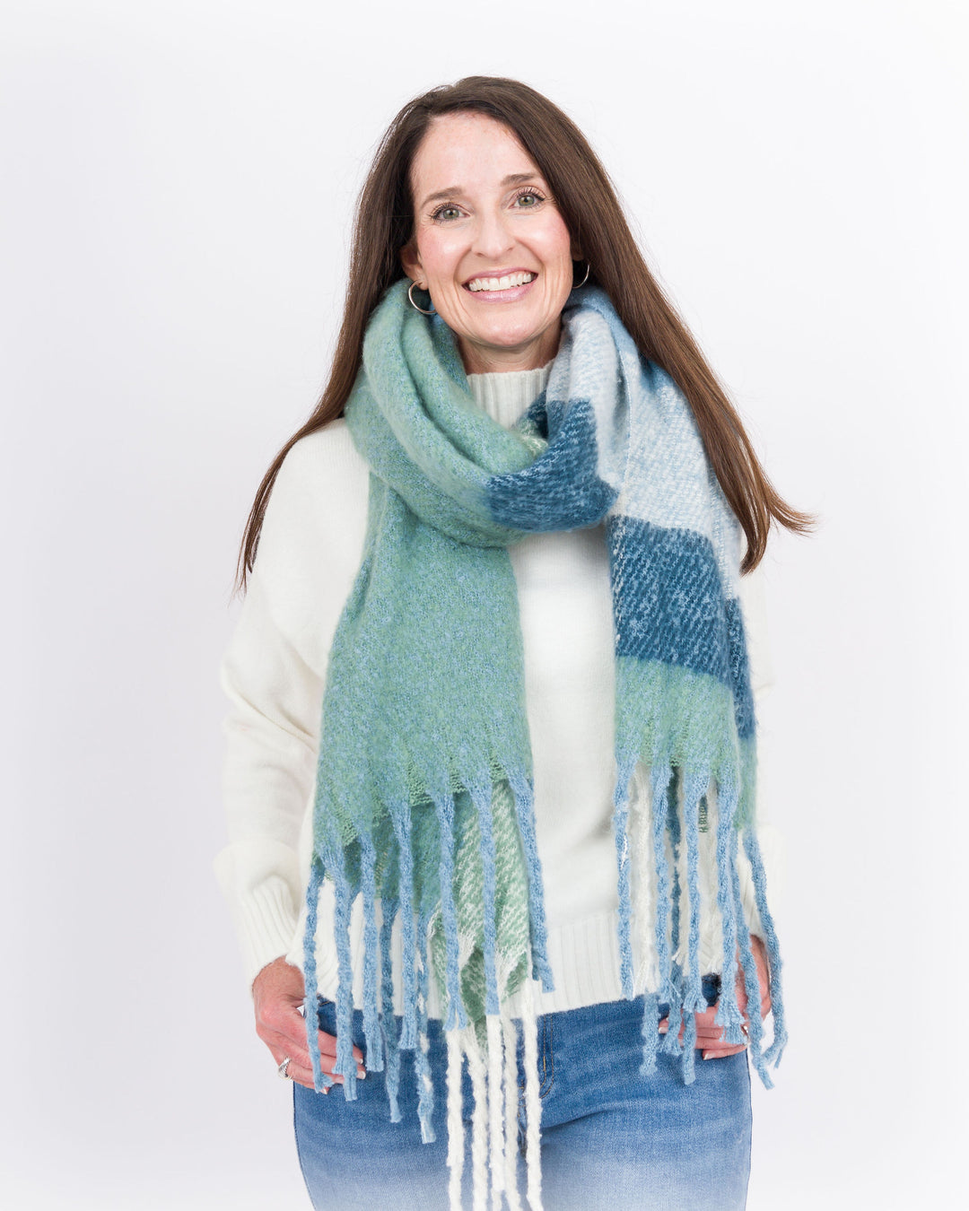 Knitted Scarf-Blue