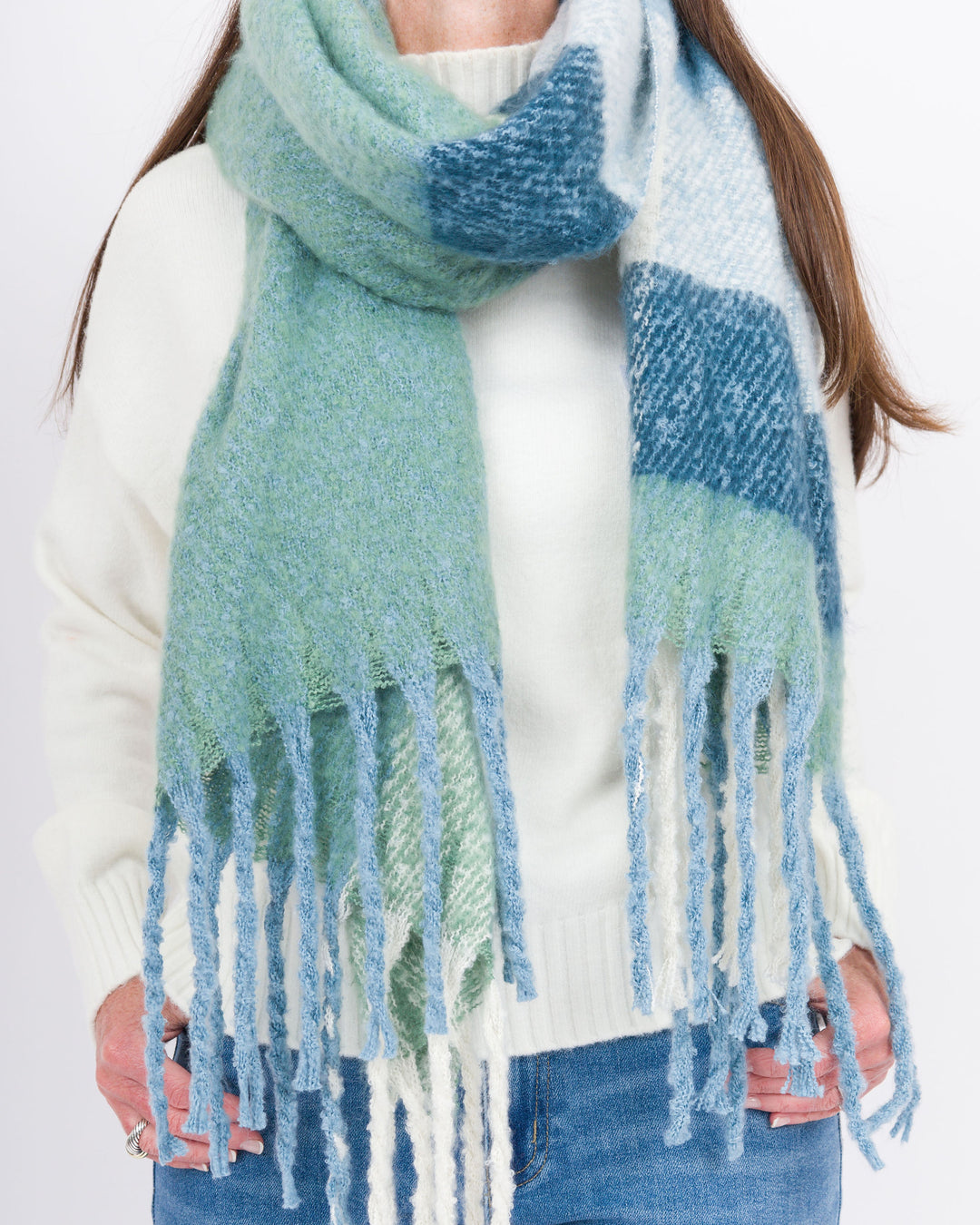 Knitted Scarf-Blue